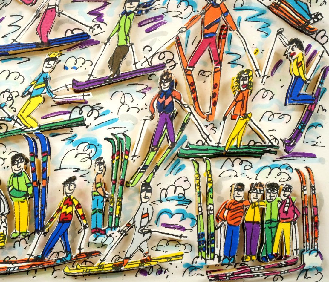 ジェームス リジィ（RIZZI）「TOO MANY PEOPLE GOING SKING」3Dシルク