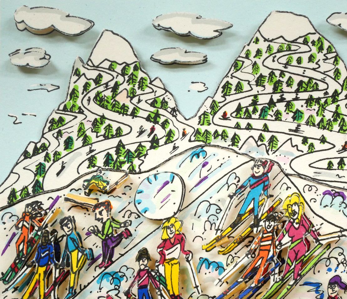 ジェームス リジィ（RIZZI）「TOO MANY PEOPLE GOING SKING」3Dシルク