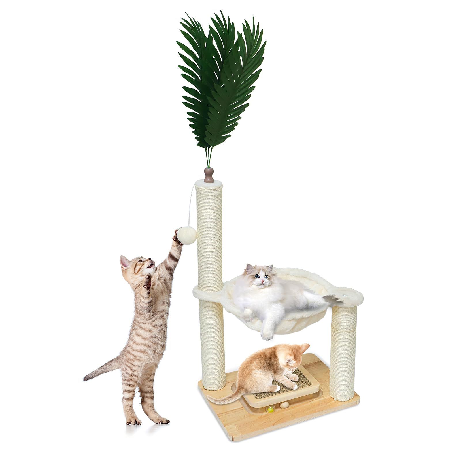 D☆SCHITEC 猫つめとぎタワー ポール バリバリ 爪研ぎポール 天然