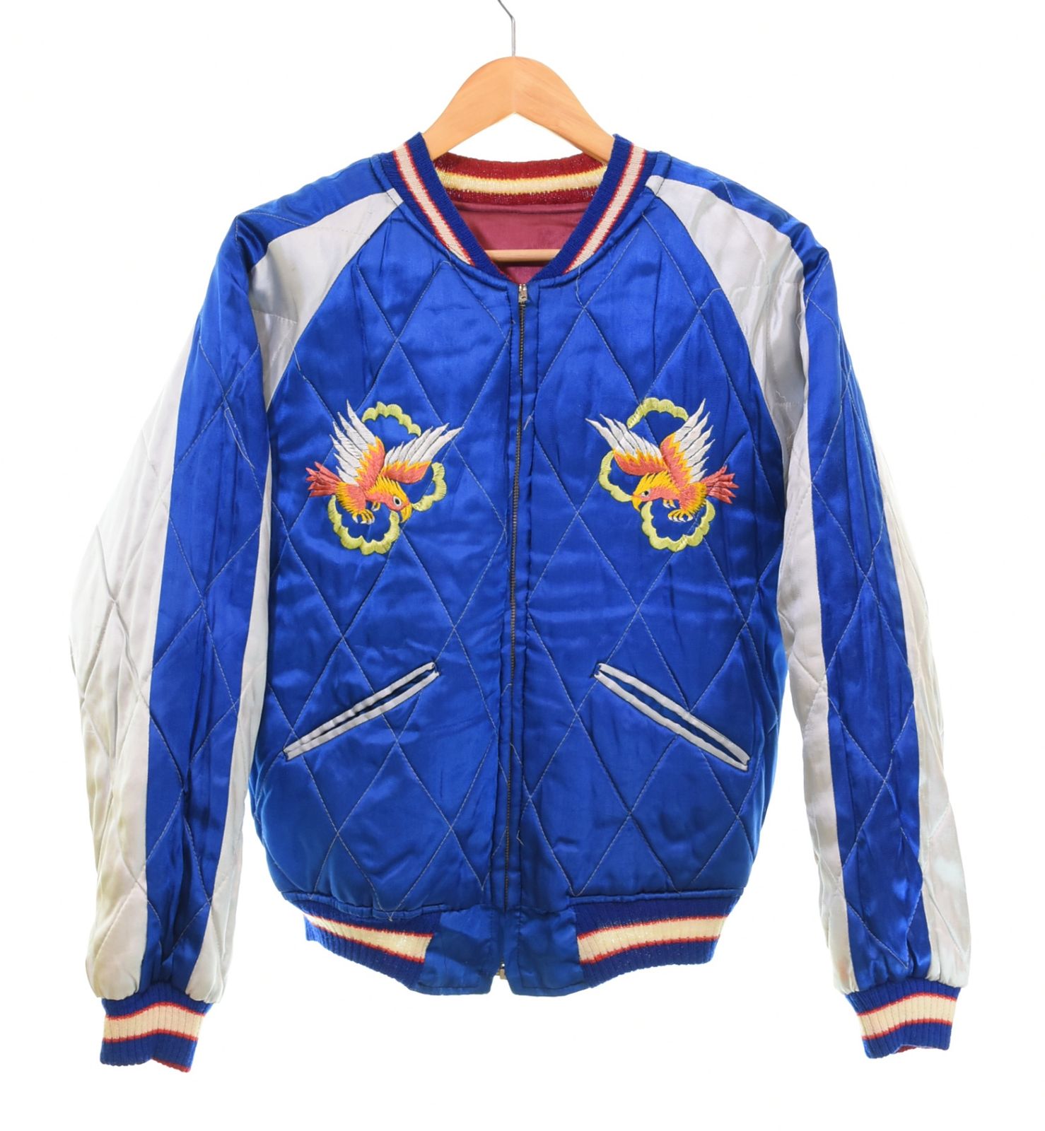 ヴィンテージ Vintage 50's 中綿 スカジャン T.T.S ジップ 虎刺繍 鷹