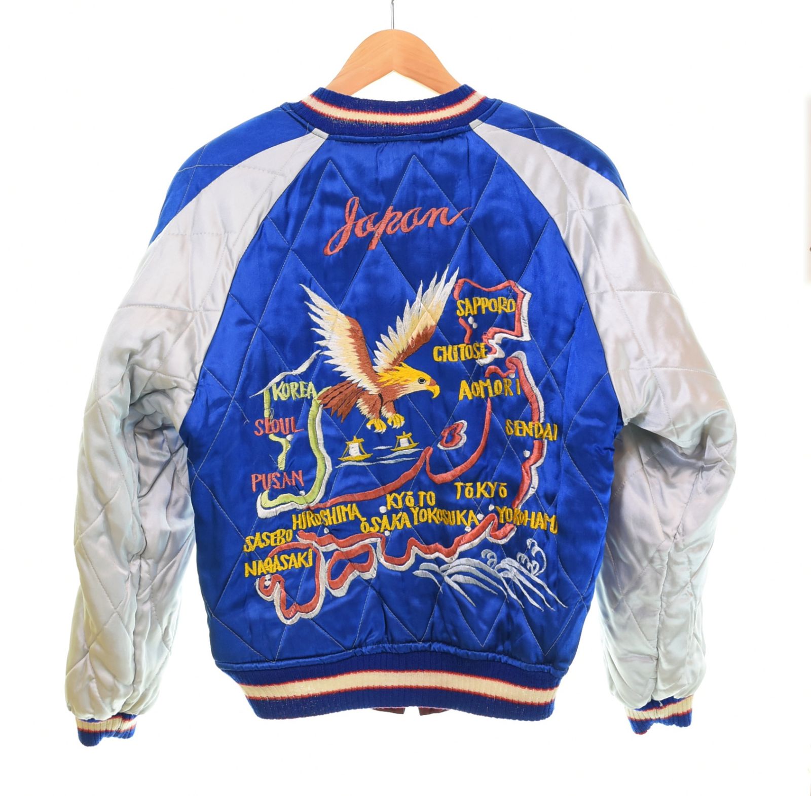 ヴィンテージ Vintage 50's 中綿 スカジャン T.T.S ジップ 虎刺繍 鷹