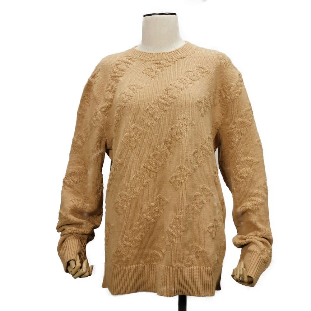 BALENCIAGA バレンシアガ 3Dロゴ コットン クルーネック セーター 総柄