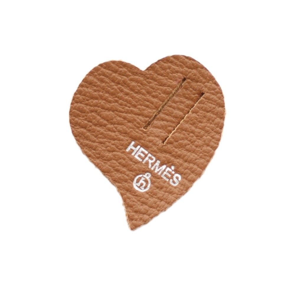 エルメス HERMES プティアッシュ Petit h チャーム ハート型 レザー h