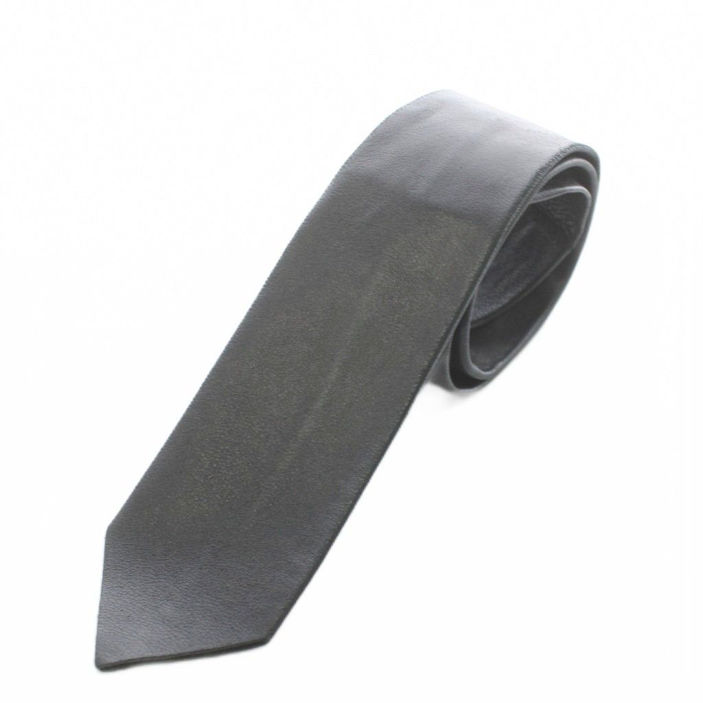 アニエスベーオム Agnes b. homme ナロータイ ネクタイ レザー 黒