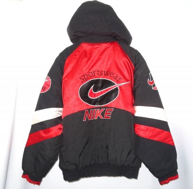 NIKE VINTAGE 90s HOODED SPORT JACKET RED SIZE L ナイキ