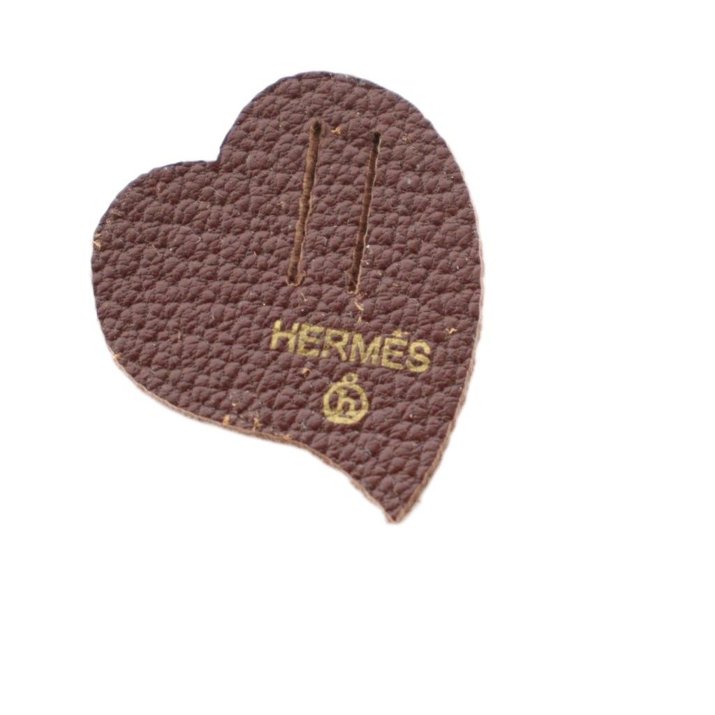 エルメス HERMES プティアッシュ Petit h チャーム レザー ハート型 h