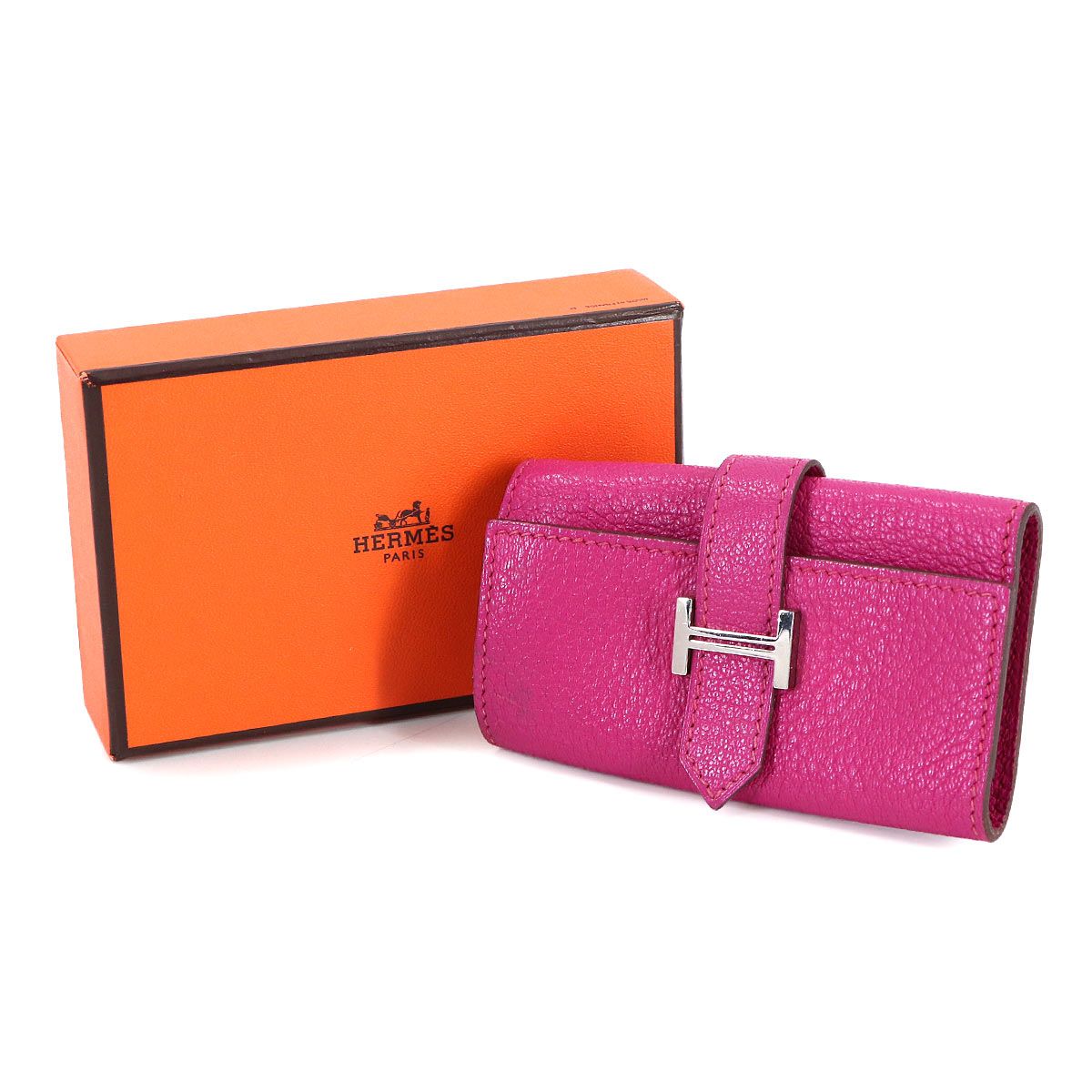 エルメス HERMES ベアン キーケース 4連 シェーブル ローズ