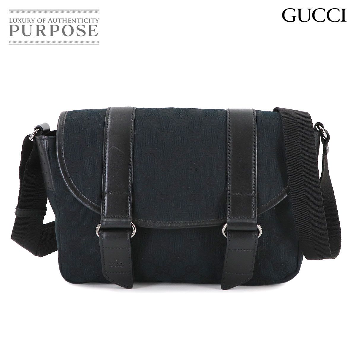 美品 グッチ GUCCI GGキャンバス メッセンジャー ショルダー バッグ