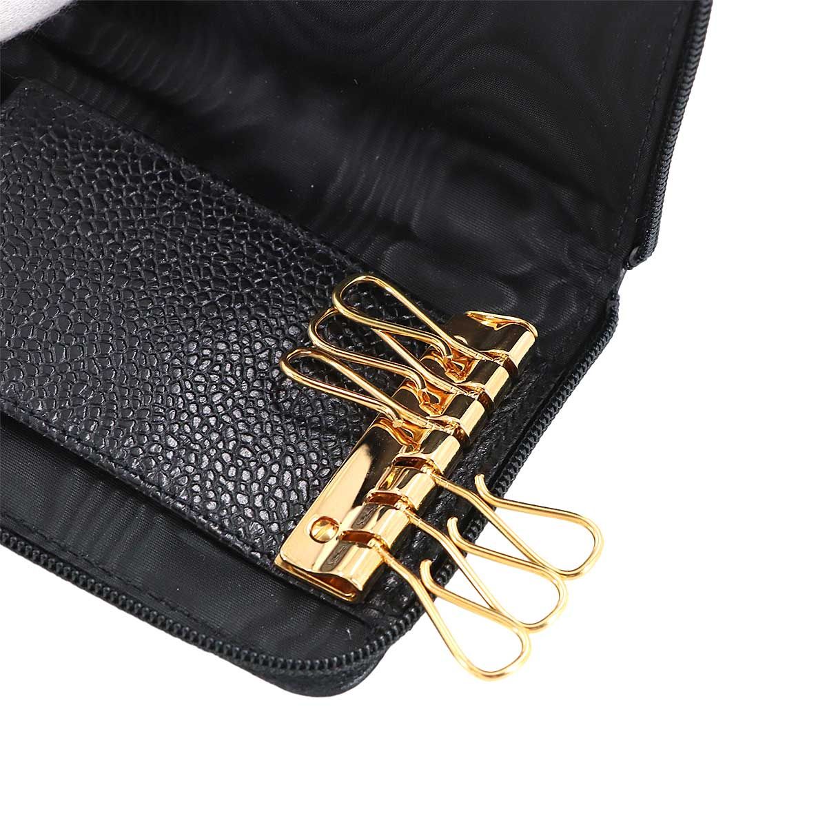 美品 シャネル CHANEL ラウンドファスナー 6連 キーケース キャビア