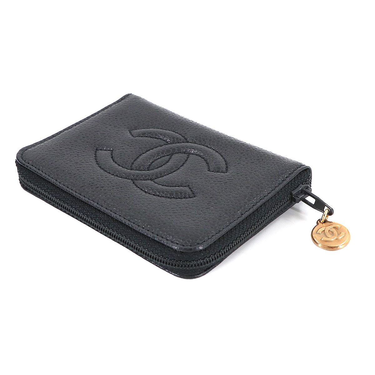 美品 シャネル CHANEL ラウンドファスナー 6連 キーケース キャビア