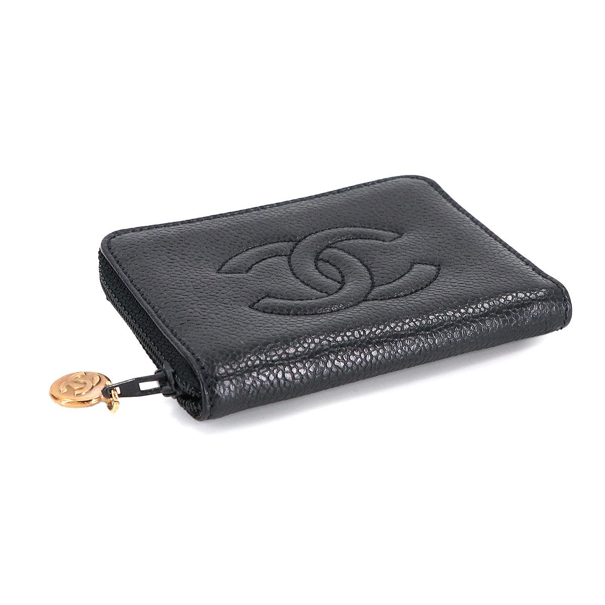 美品 シャネル CHANEL ラウンドファスナー 6連 キーケース キャビア