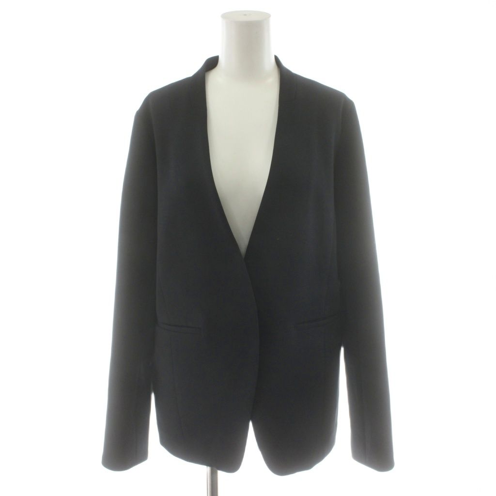 ソージュ SOEJU ストレッチファインノーカラージャケット L 紺