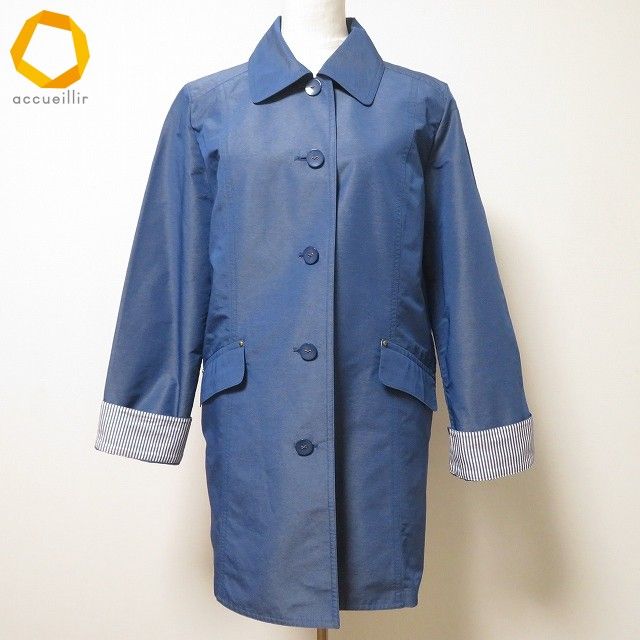 レディース #anc レリアン Leilian ジャケット 9 青 ステンカラー 