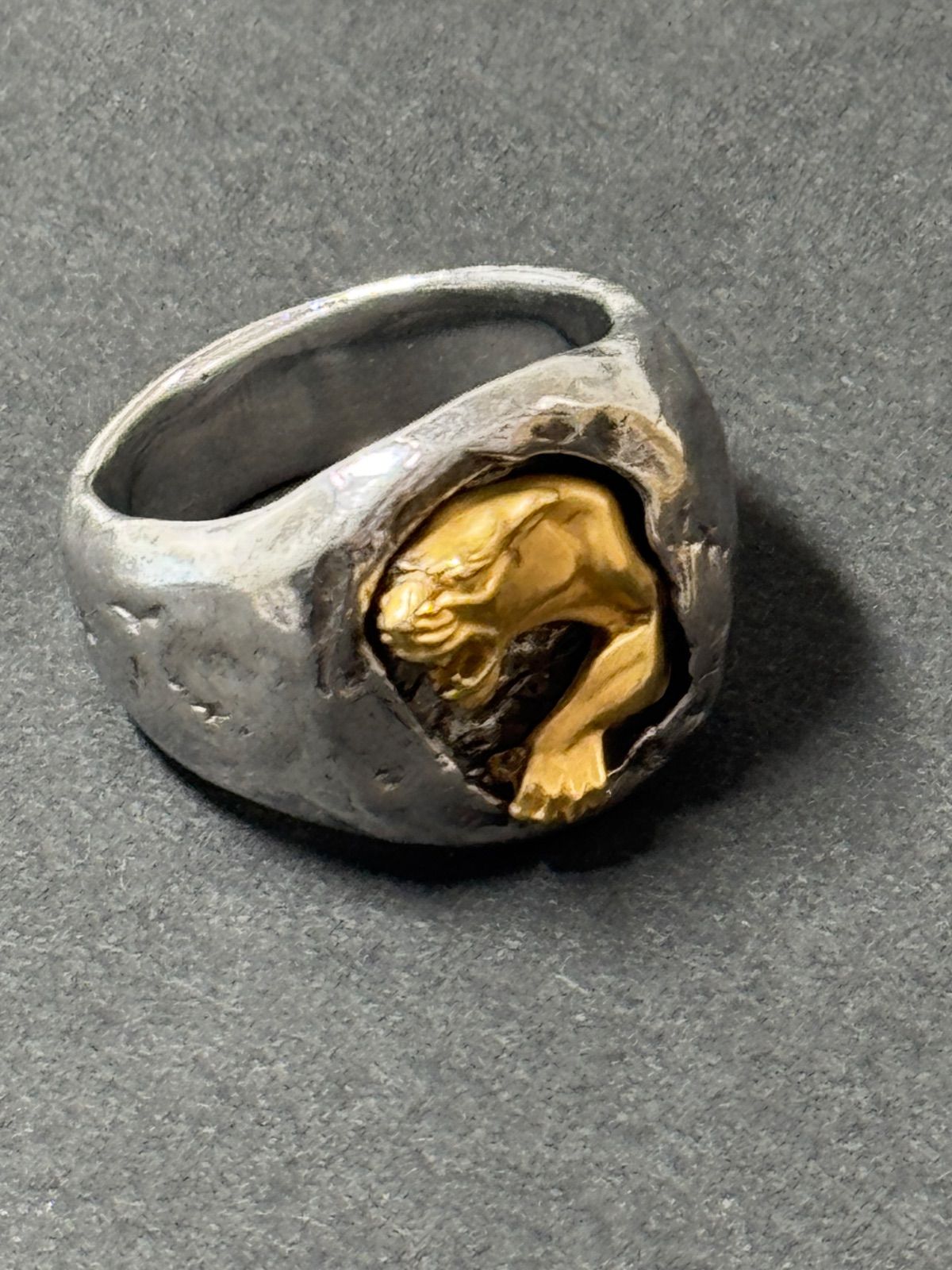 希少 カレライカレラ パンサー 18号ユニセックスSV925 K18 リング 指輪