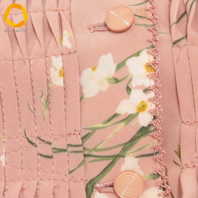 skc カネコイサオ KANEKO ISAO ワンピース ピンク 半袖 花柄 リボン