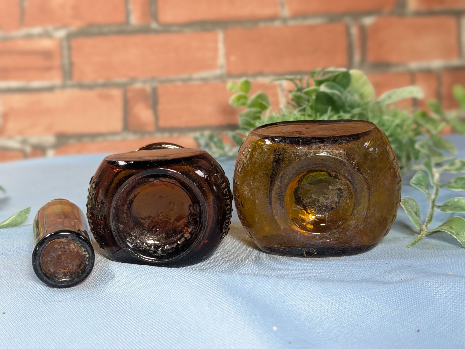 イギリス アンティーク ガラスボトル 3本セット BOVRILボブリル