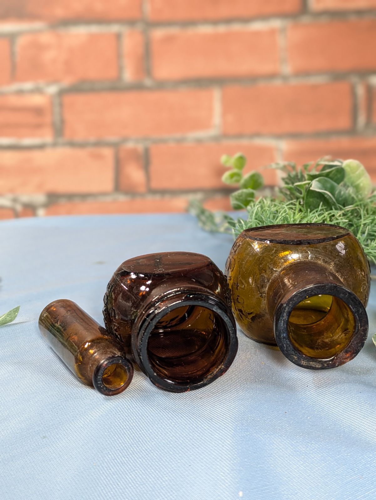 イギリス アンティーク ガラスボトル 3本セット BOVRILボブリル