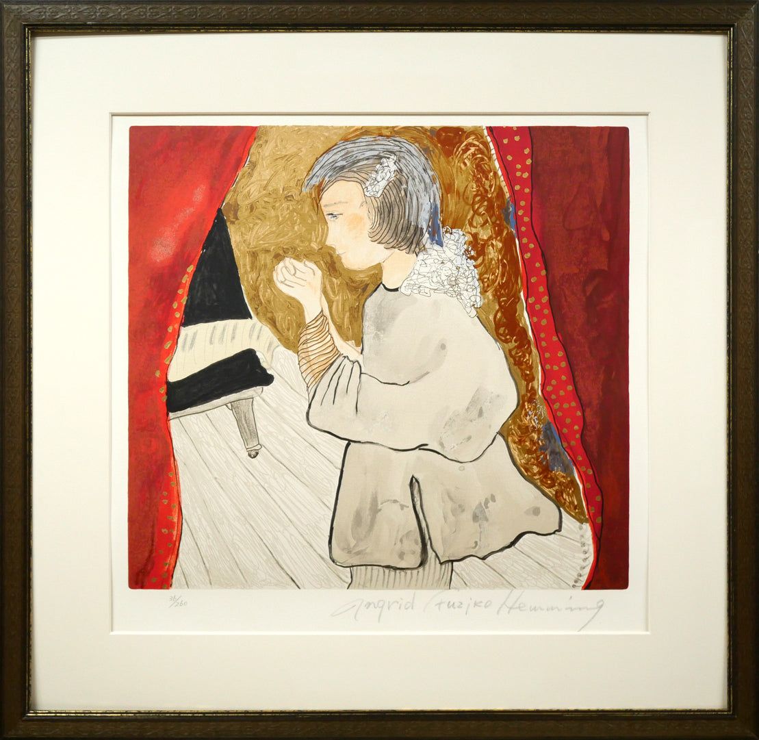 フジ子 ヘミング「お祈り」版画・限定サイン入り 魂のピアニスト 画家