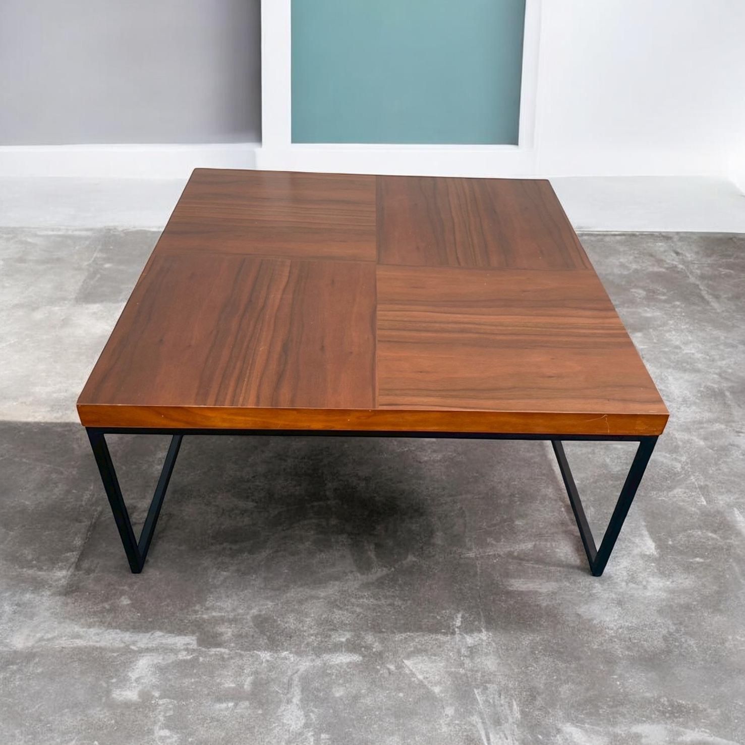 Francfranc】リート コーヒーテーブル｜ウッド天板×ブラックスチール