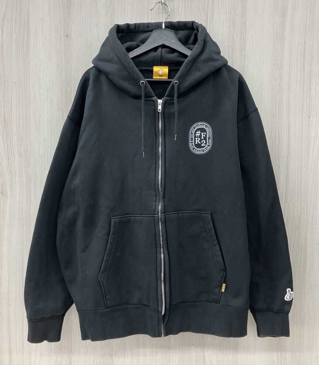 FR2/エフアールツー/パーカー/Circle Logo ZIP up HOODIE/ブラック/XL