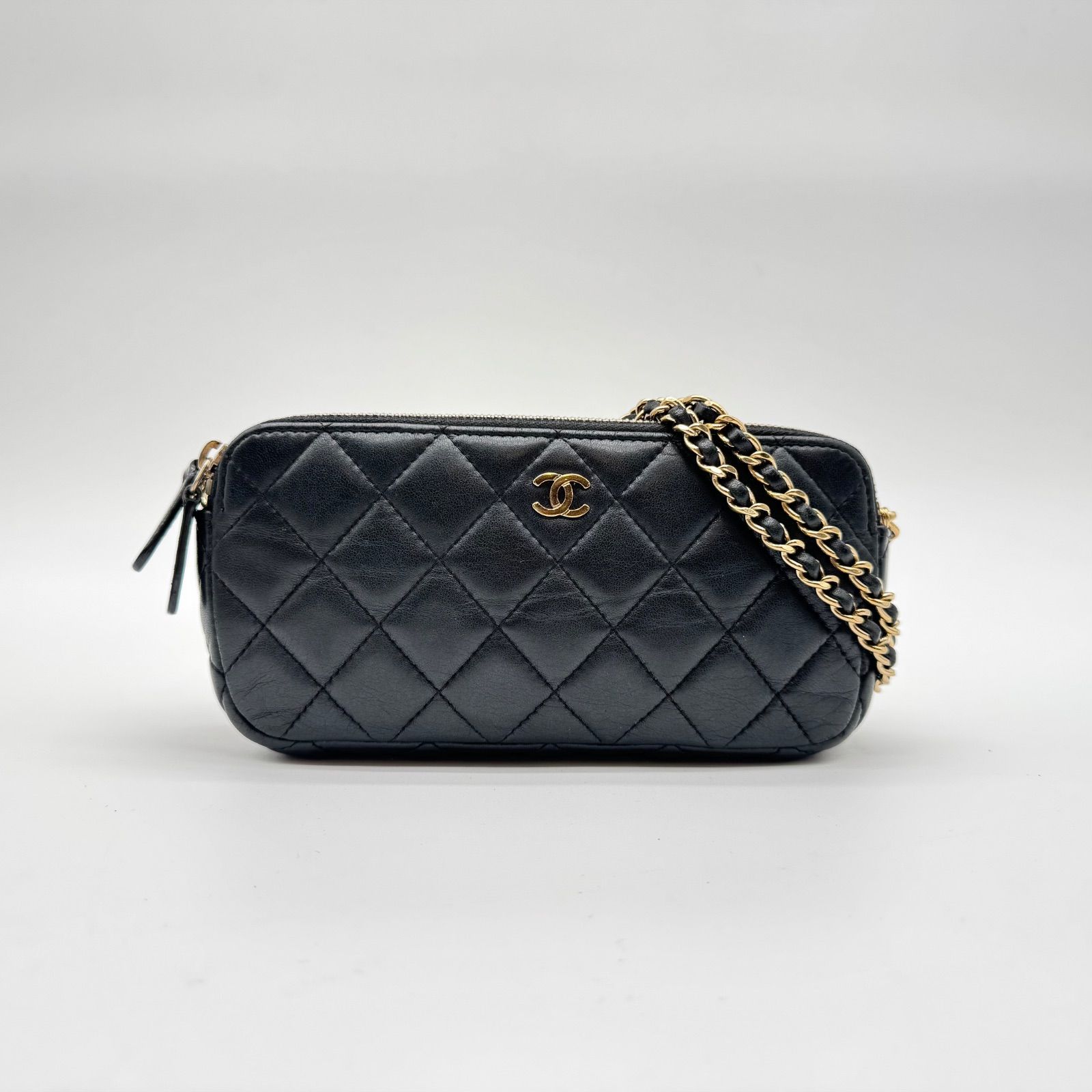 CHANEL チェーンウォレット ショルダーバッグ ブラック ゴールド