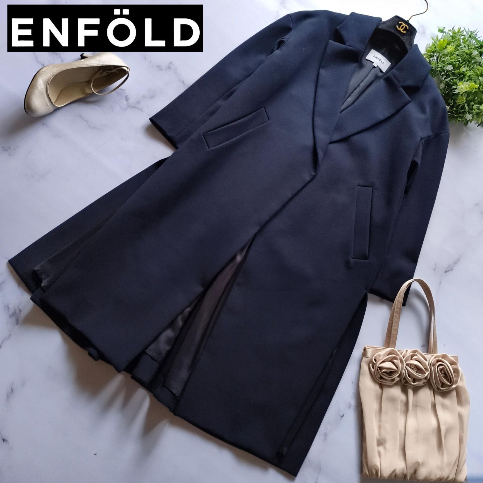 近年 エンフォルド ダブルクロススリットオーバーコート チェスター