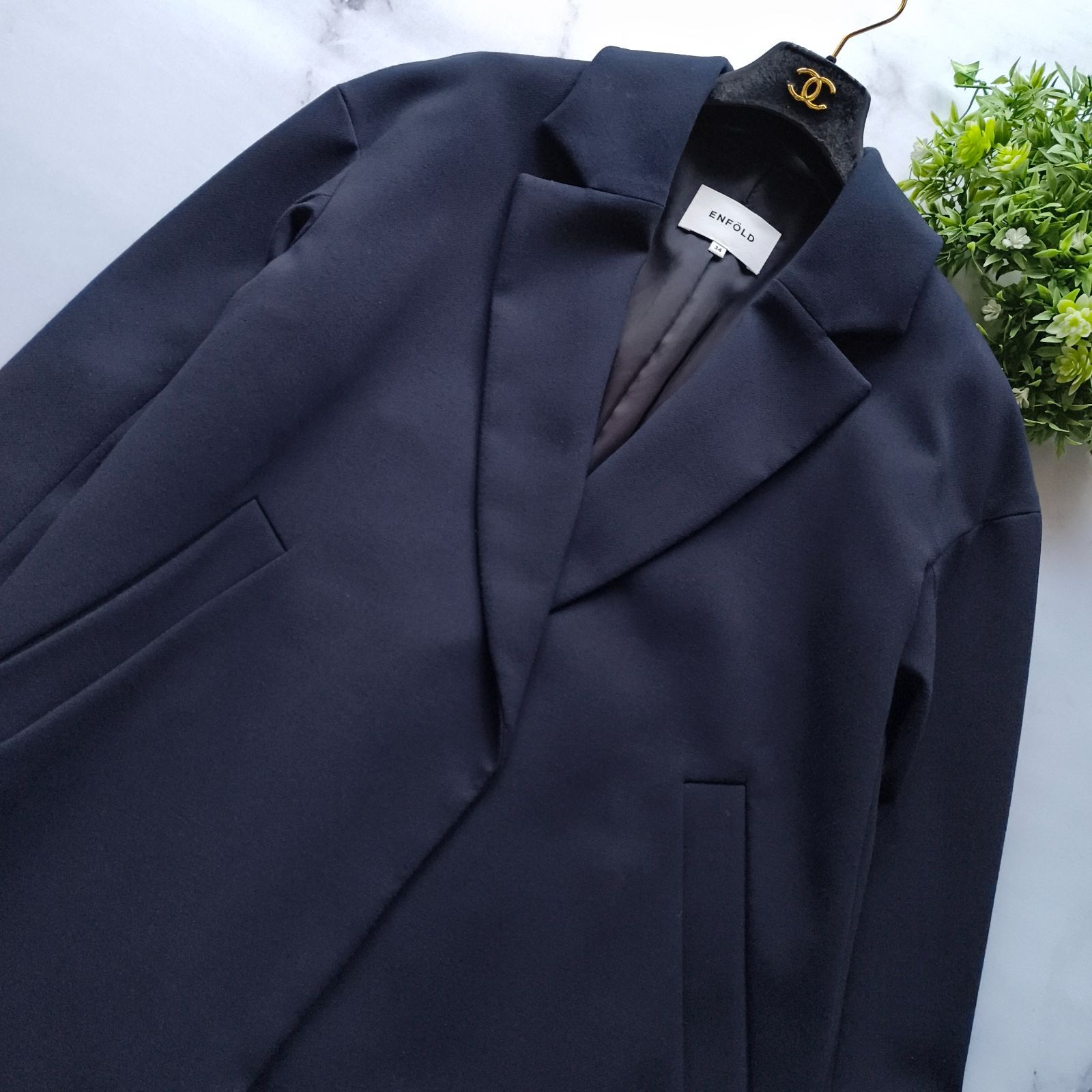 近年 エンフォルド ダブルクロススリットオーバーコート チェスター