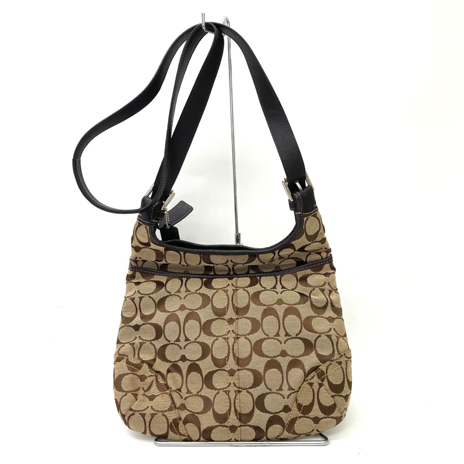 COACH】コーチ ショルダーバッグ ブラウン シグネチャー柄 F12992