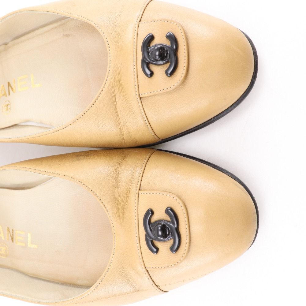 CHANEL】シャネル ココマーク バレエシューズ ラムスキン ベージュ