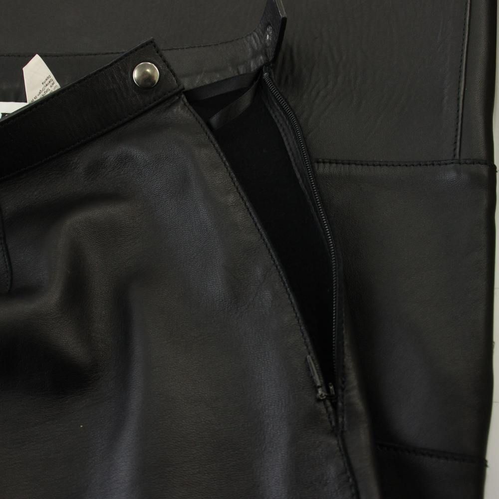 ロエベ LOEWE ラムレザー フレアスカート ロング 36 黒 /KH □BM