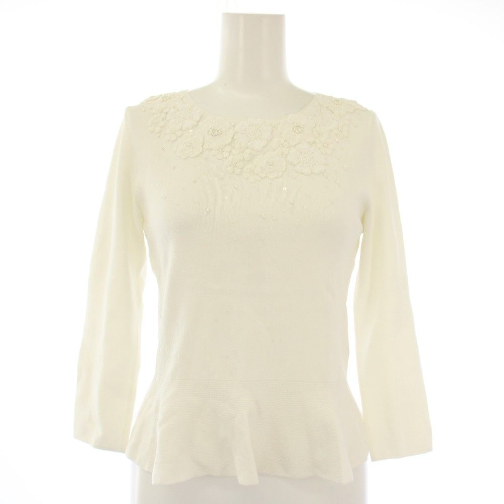 クレージュ courreges ニット セーター カットソー 薄手 長袖 ビジュー