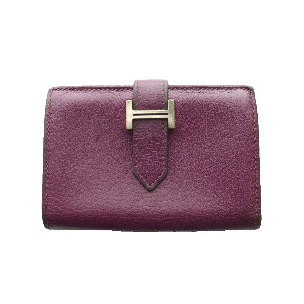 エルメス HERMES ベアン Bearn スフレ Y刻印 カードケース 名刺入れ 紫