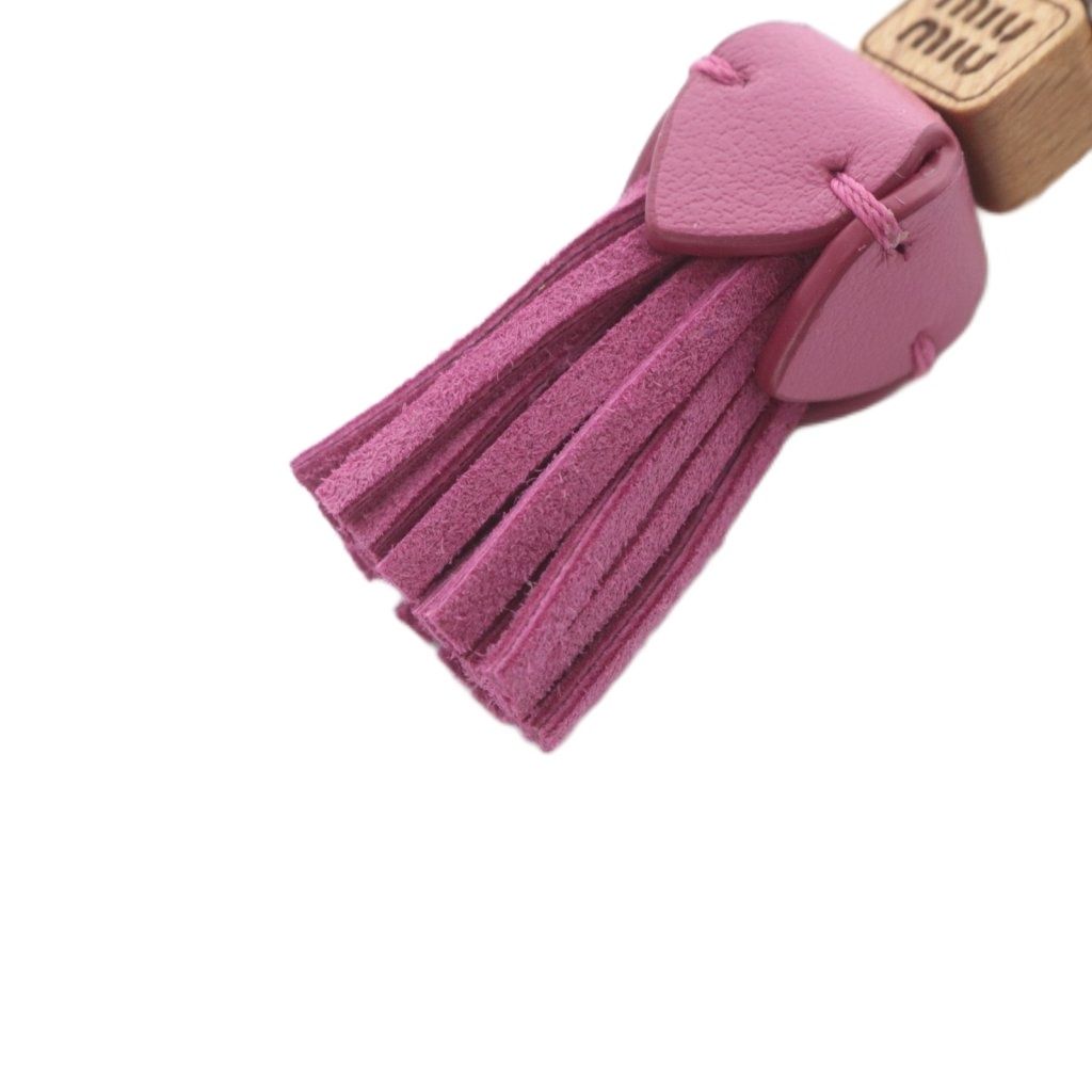 ミュウミュウ miumiu レザー マイクロトリック チャーム ピンク 5ID007