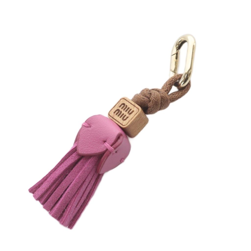 ミュウミュウ miumiu レザー マイクロトリック チャーム ピンク 5ID007