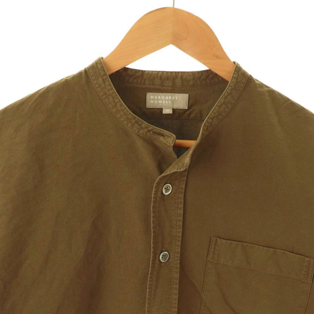 マーガレットハウエル MARGARET HOWELL バンドカラーシャツ コットン M