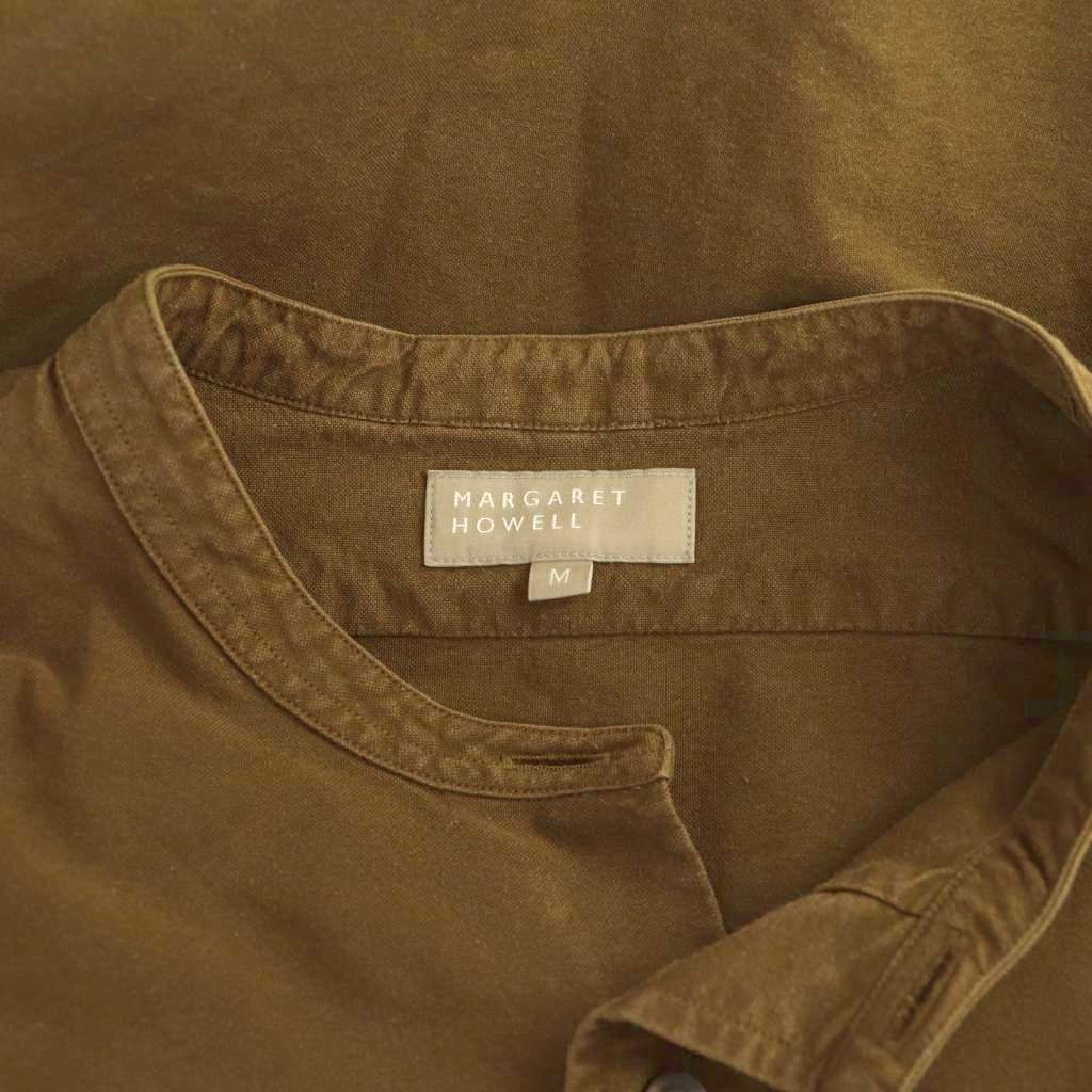 マーガレットハウエル MARGARET HOWELL バンドカラーシャツ コットン M
