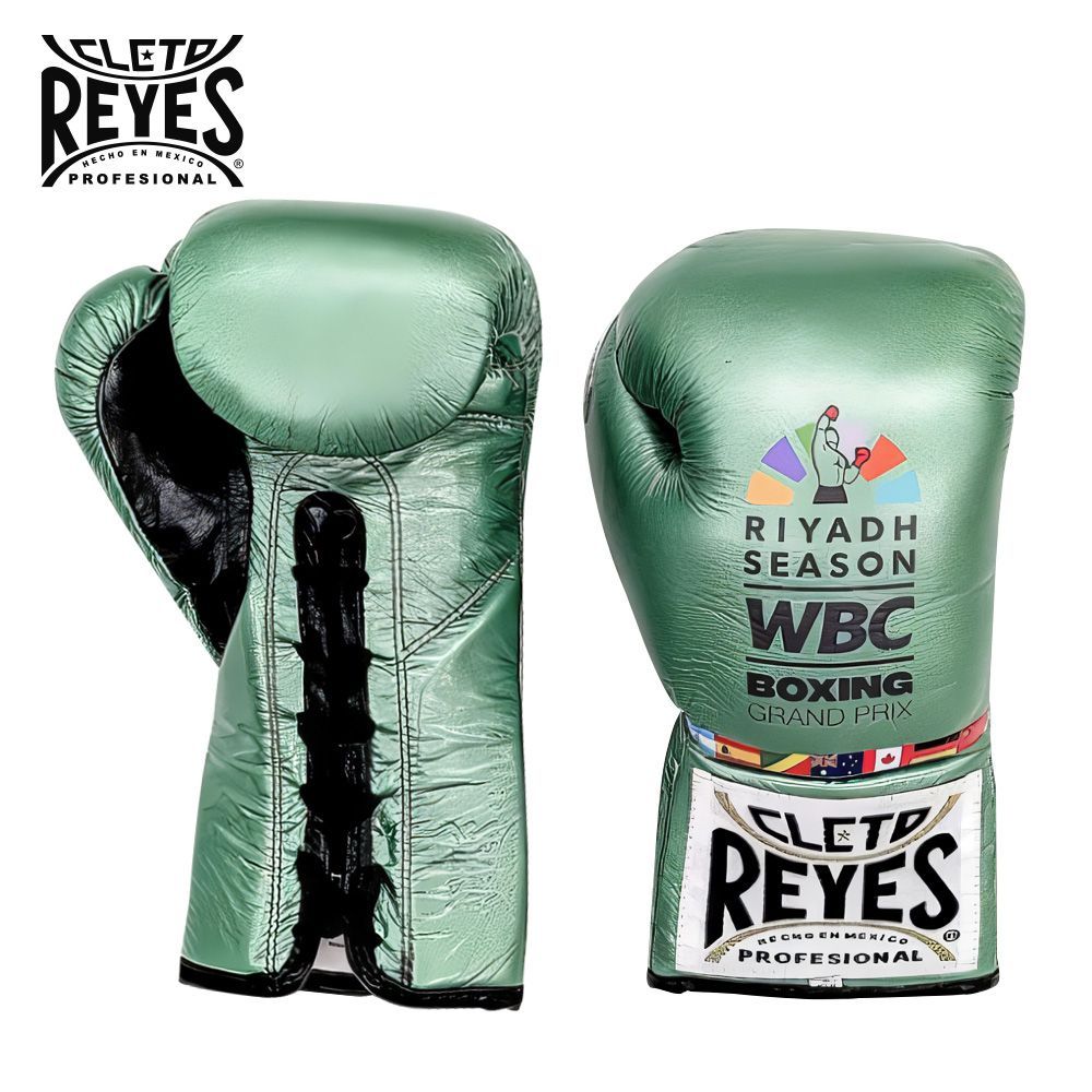 REYES ボクシンググローブ 【WBC GPグリーン 8オンス】 本革 紐式 競技