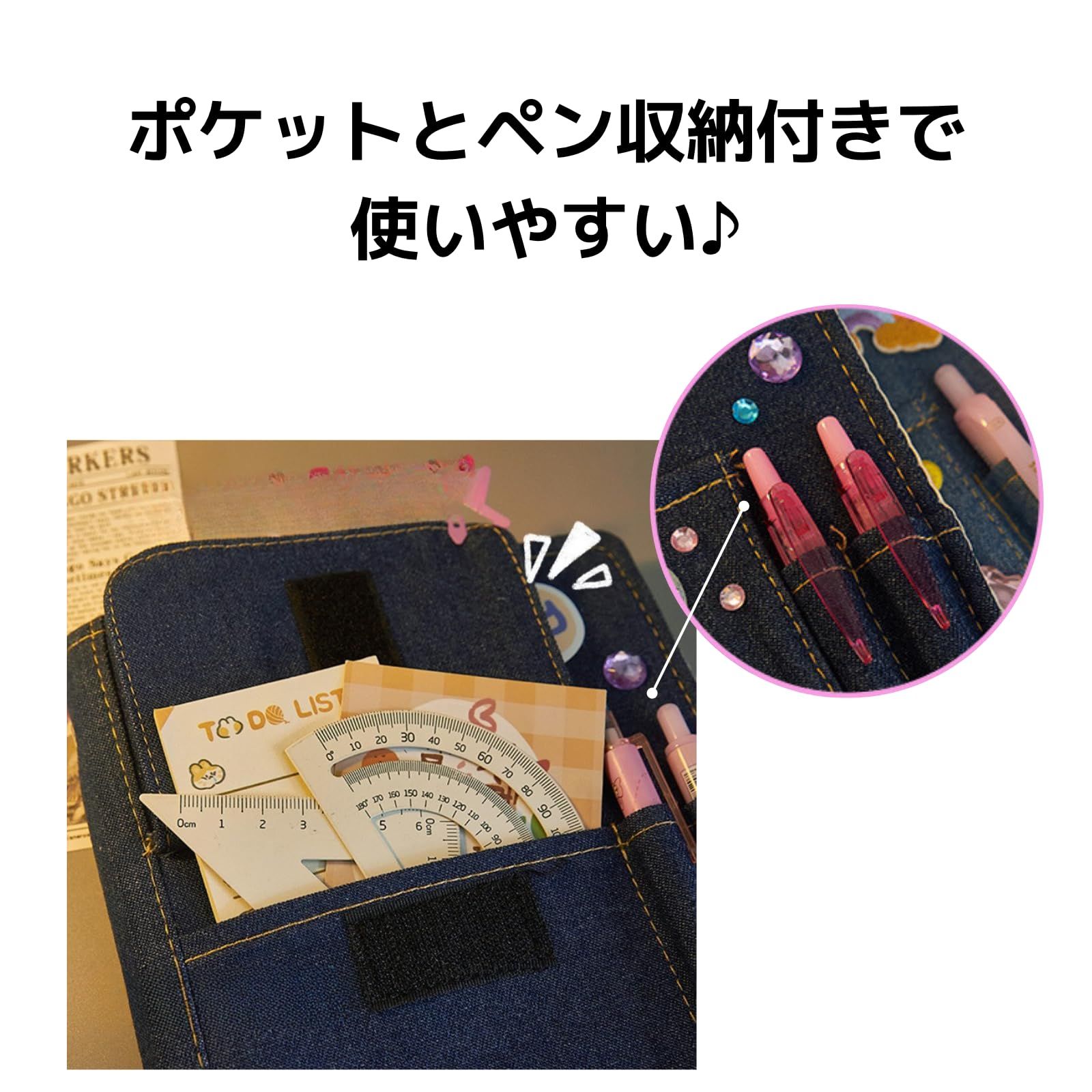 POPULAR MARKET] シール帳 デニム a5 チェキ帳 バインダー トレカ