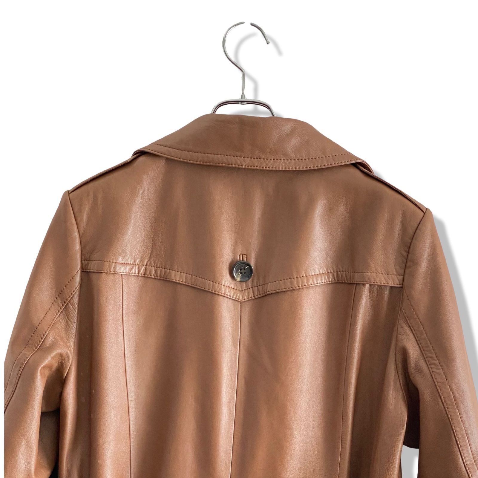 23区 レザーコート キャメル 46 レディース XLサイズ相当 本革 羊革