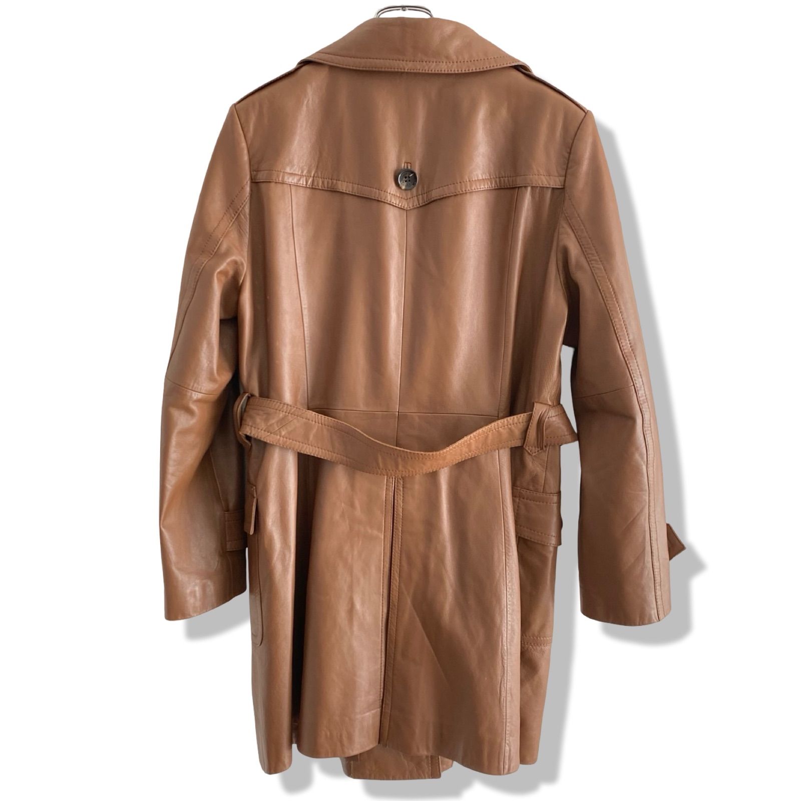 23区 レザーコート キャメル 46 レディース XLサイズ相当 本革 羊革