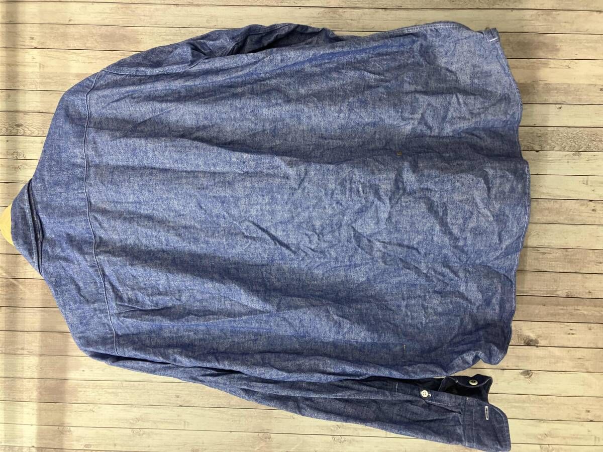 45R長袖シャツ タツノオトシゴダンガリーシャツリネイビー サイズM