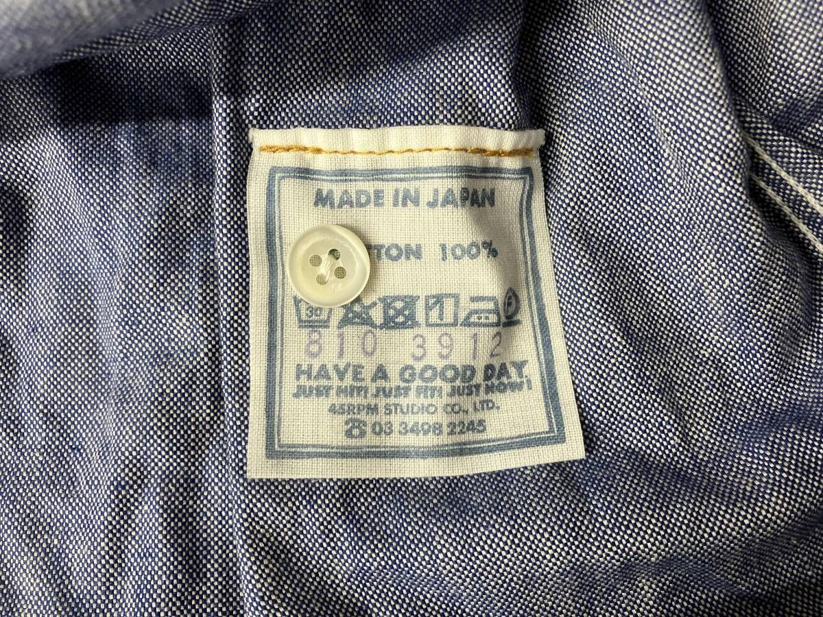 45R長袖シャツ タツノオトシゴダンガリーシャツリネイビー サイズM