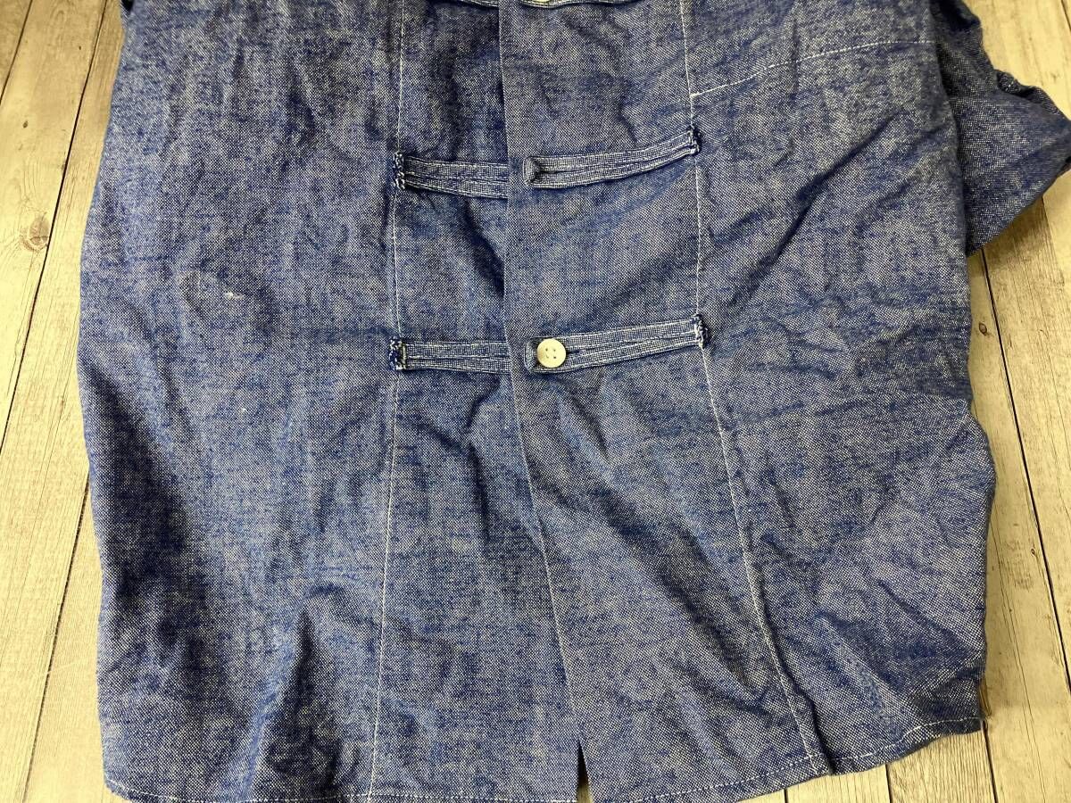 45R長袖シャツ タツノオトシゴダンガリーシャツリネイビー サイズM