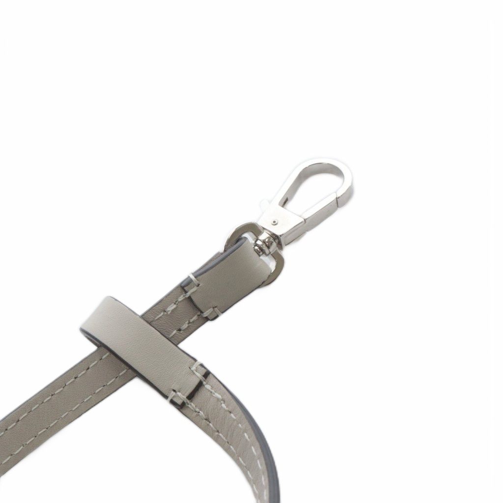 エルベシャプリエ Herve Chapelier レザーストラップ ロゴ グレー