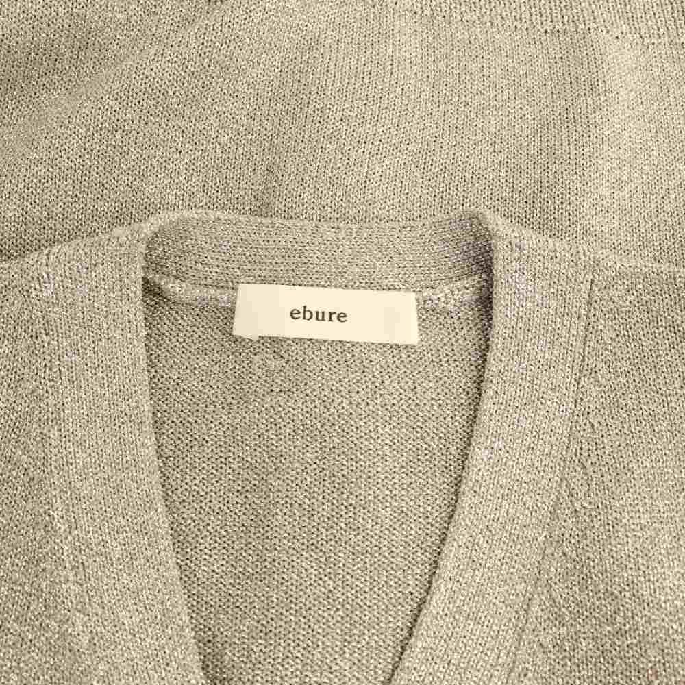 エブール ebure 25AW ブライトラメリリヤーン Vネックカーディガン