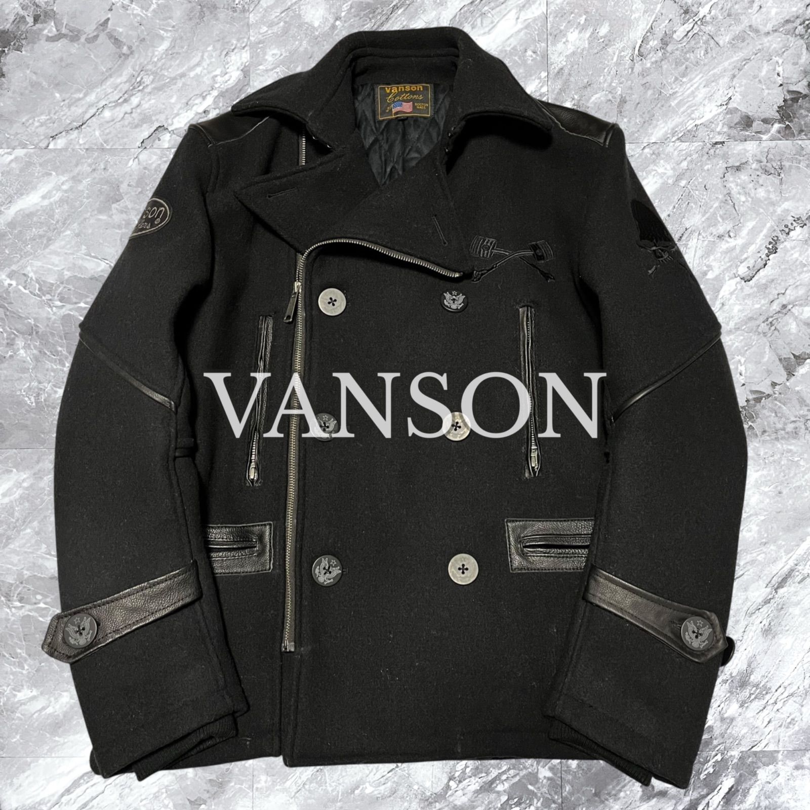 VANSON バンソン ダブルライダース ピーコート Pコート ダブルブレスト
