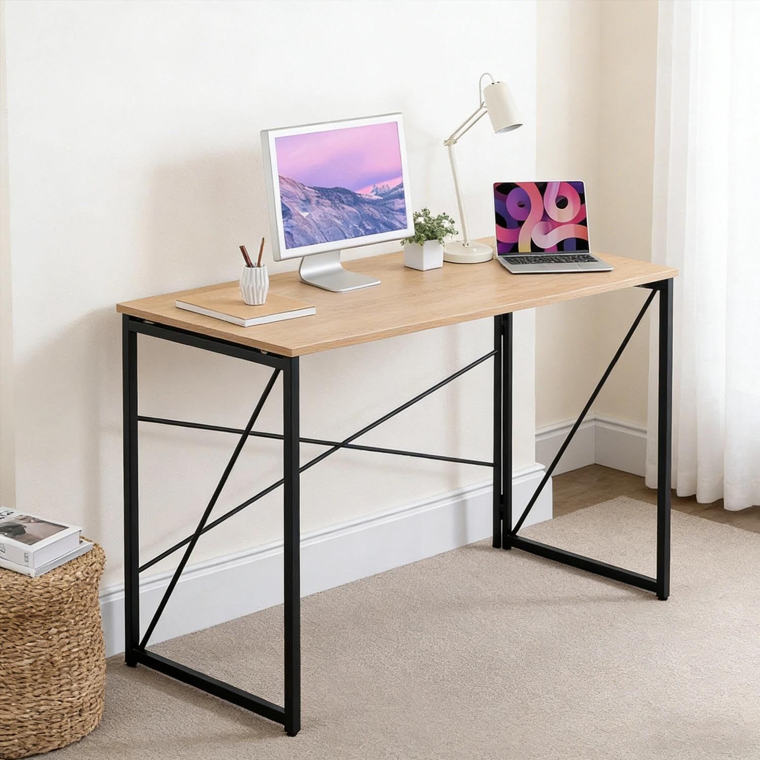 大特価 省スペース折りたたみデスクコンパクト オフィスワークテーブル