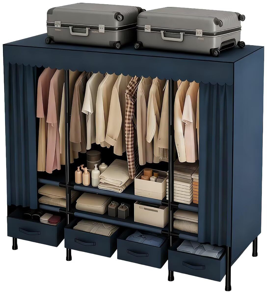 特別価格 クローゼット ワードローブ ハンガーラック 大容量 幅140x