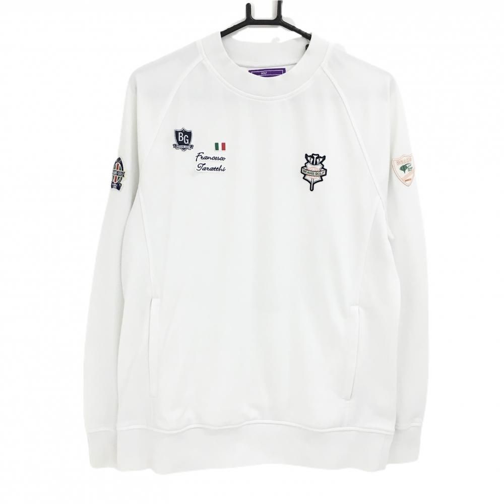 ビームスゴルフ トレーナー 白 ロゴ刺しゅう メンズ XL ゴルフウェア