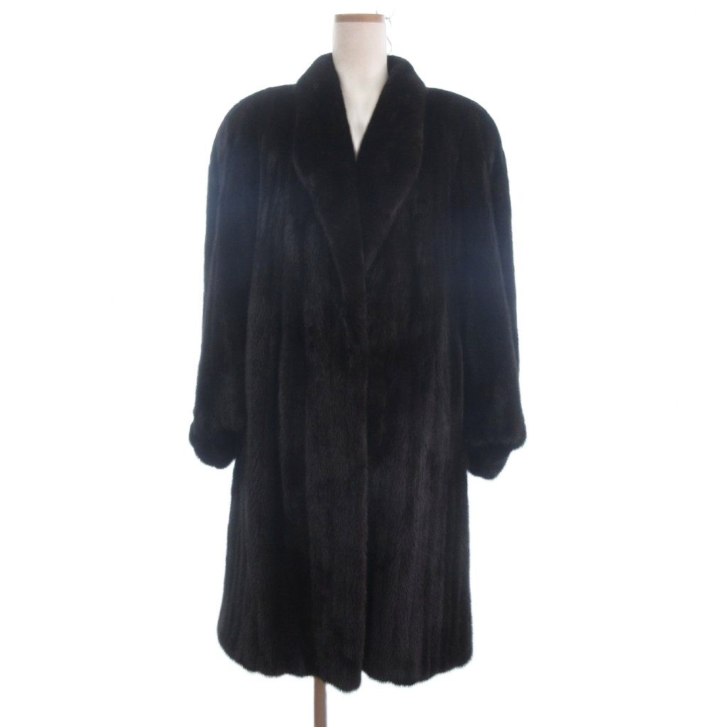 サガミンク SAGA MINK ロイヤル 毛皮コート ロング丈 ミンク 焦げ茶